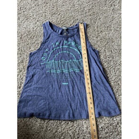 Bench Womens "lost in Paradise" Sleeveless Blue Tank Graphic Size Small Active - Picture 7 of 13